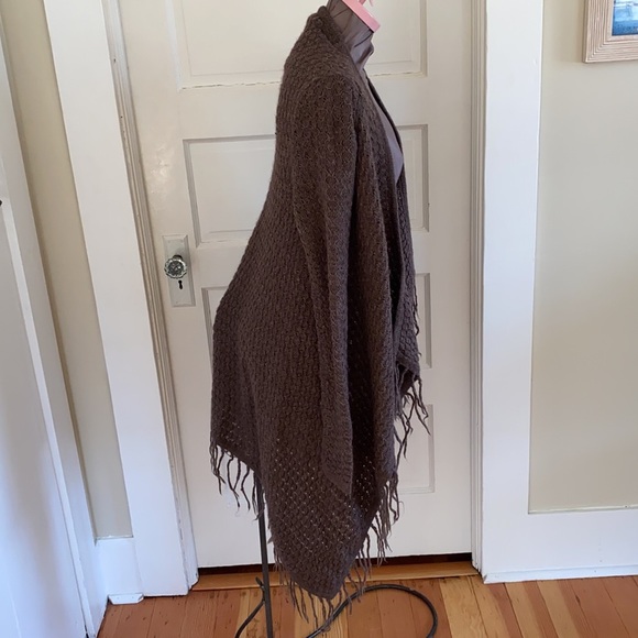 Design History Open Front Wool Blend Fringed Cardigan Sweater Small - Picture 3 of 5